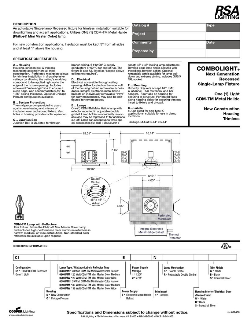 RSA Lighting Combolight CDM-TM User manual