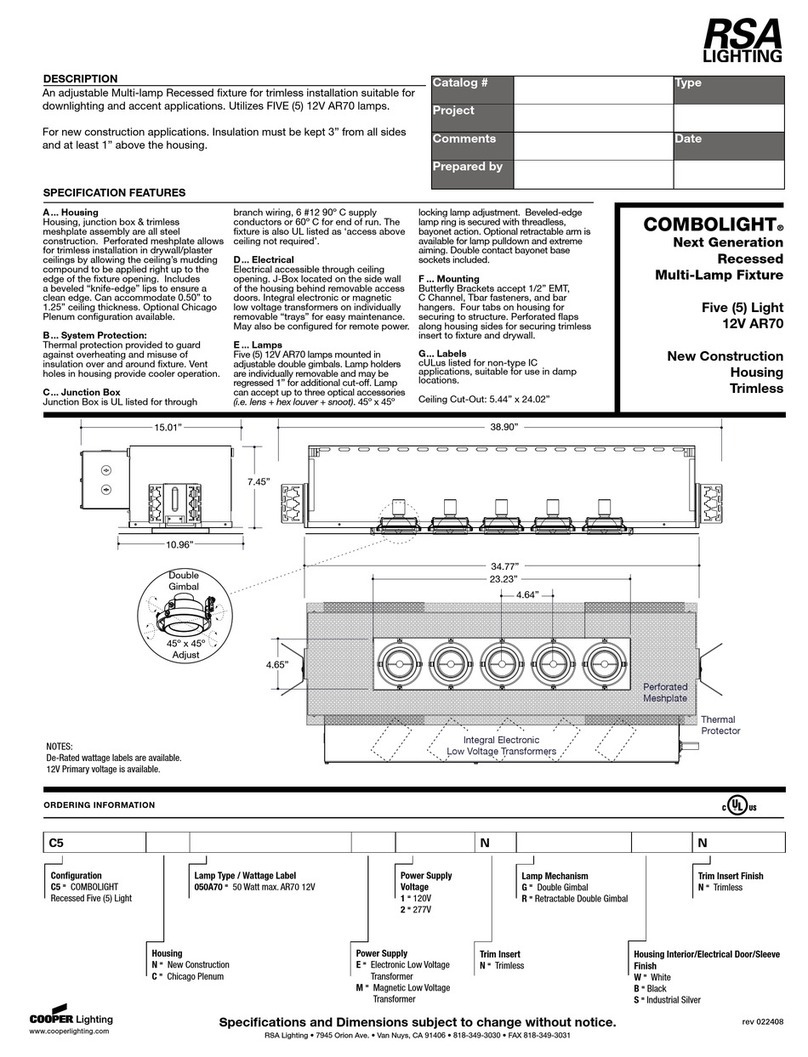 RSA Lighting Combolight 12V AR70 User manual