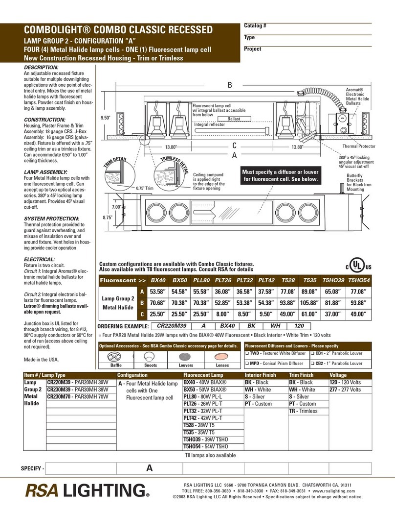Cooper Lighting Combo Classic CR220M39 Specifications