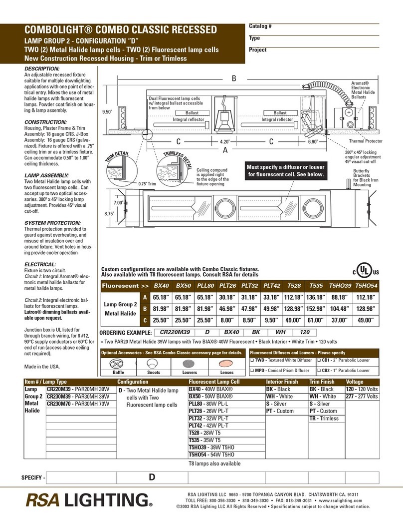 Cooper Lighting Combo Classic CR230M39 User manual