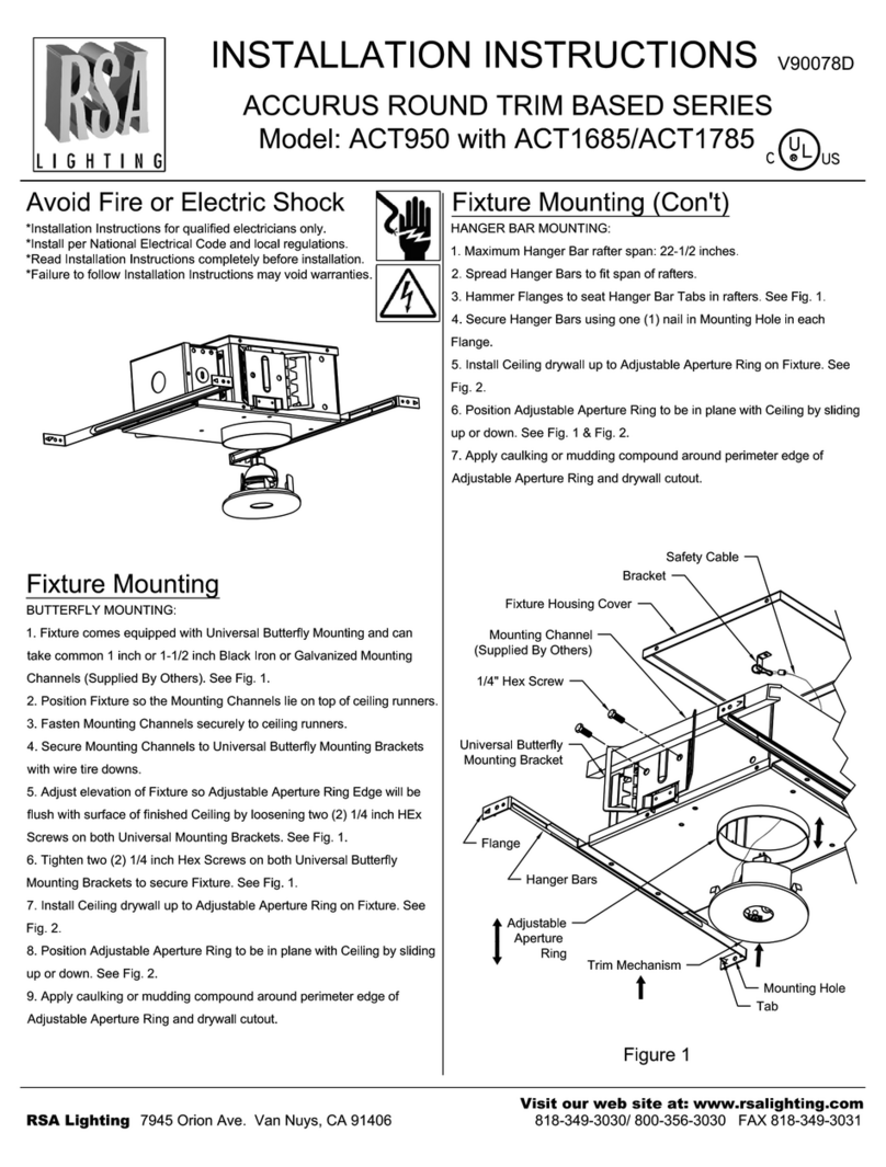 RSA Lighting Accurus Round Trim Based ACT1785 User manual