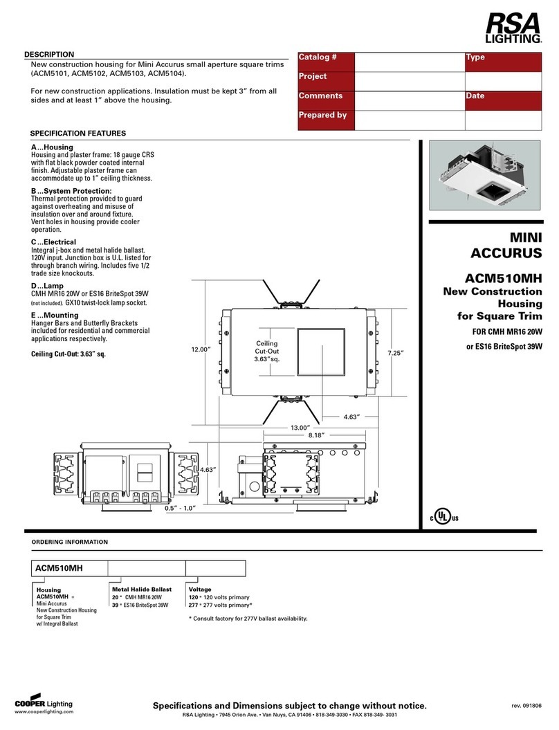 RSA Lighting MINI ACCURUS ACM510MH User manual