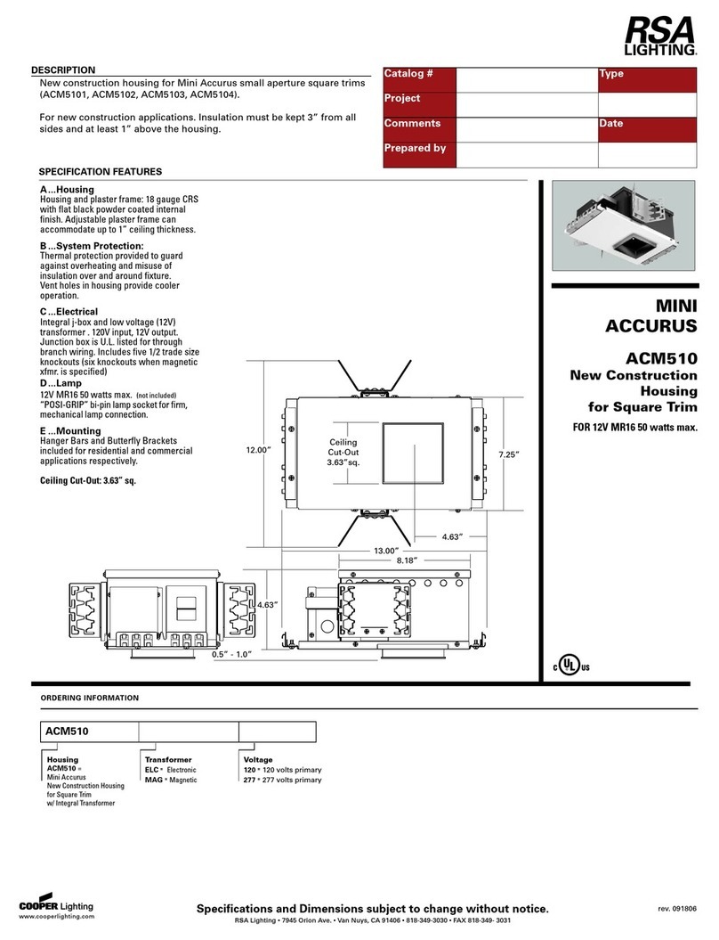 RSA Lighting MINI ACCURUS ACM510 User manual