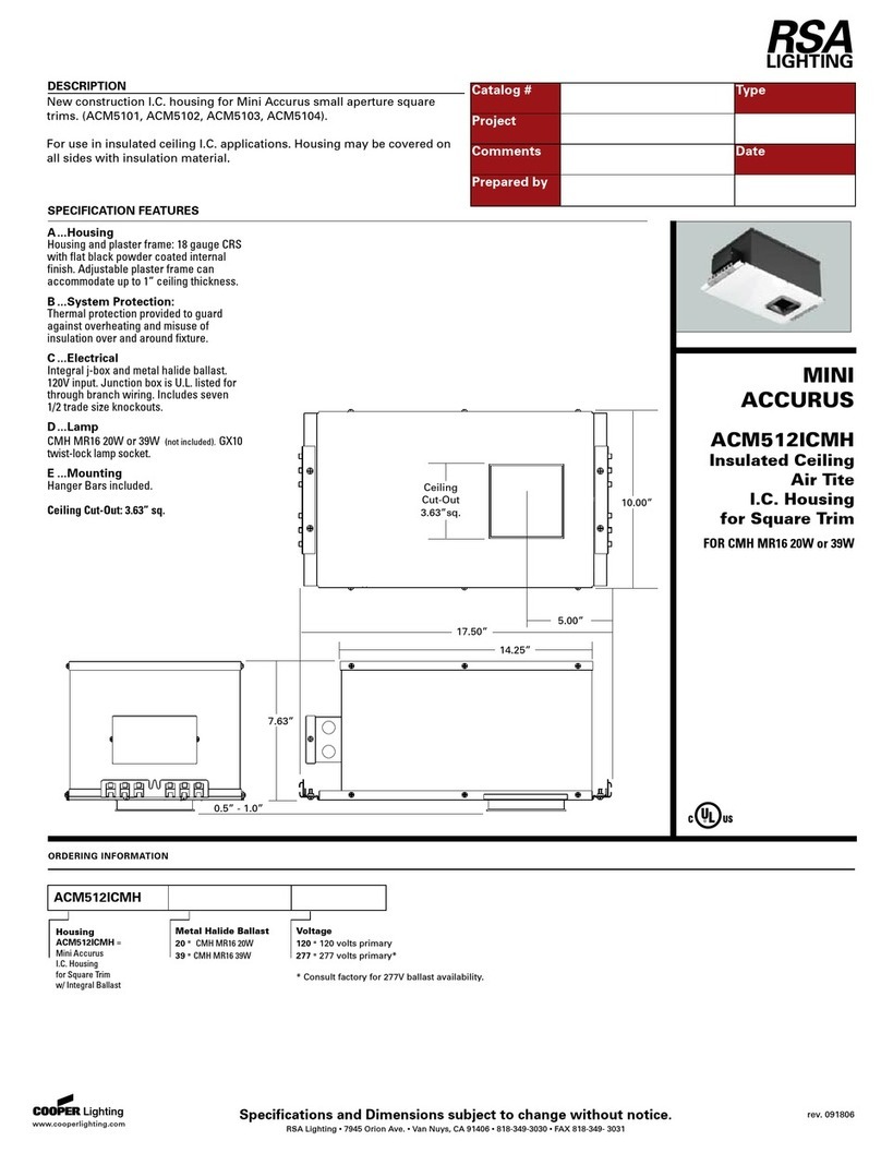 RSA Lighting MINI ACCURUS ACM512ICMH User manual
