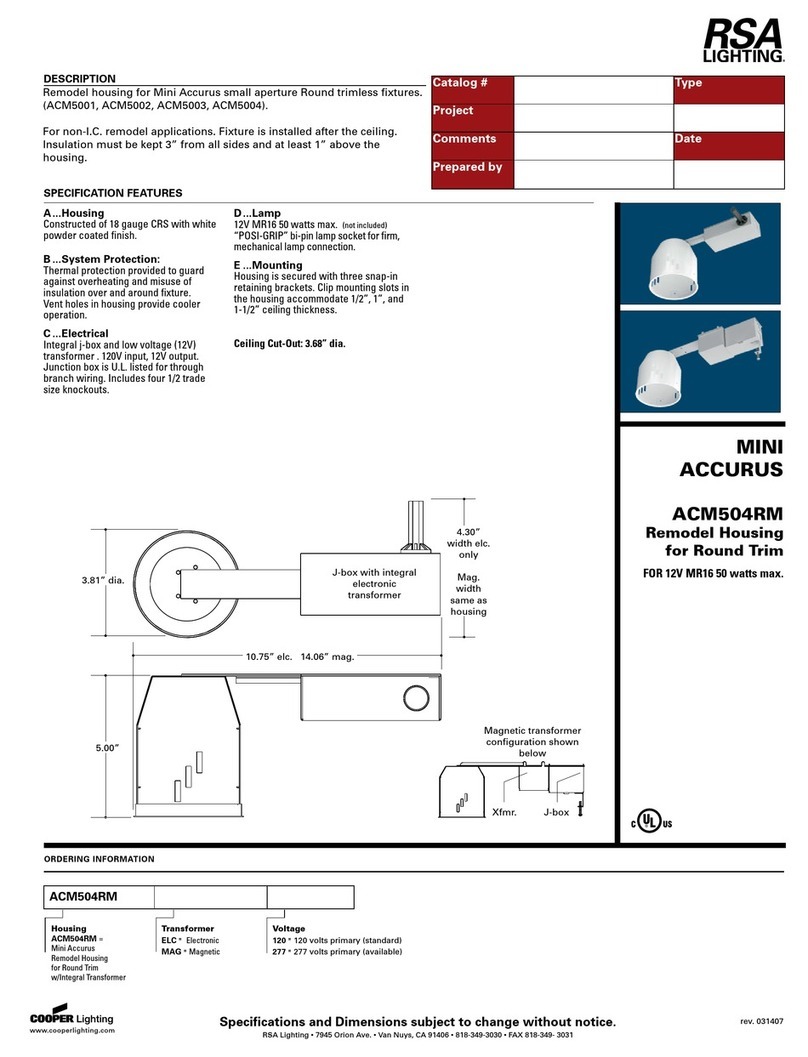 RSA Lighting MINI ACCURUS ACM504RM User manual