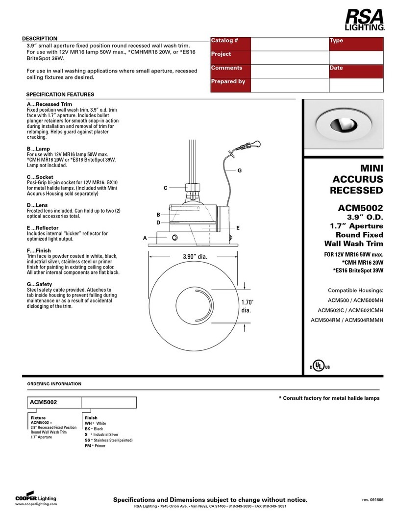RSA Lighting ACM5002 User manual RSA Lighting ACM5002 User manual
