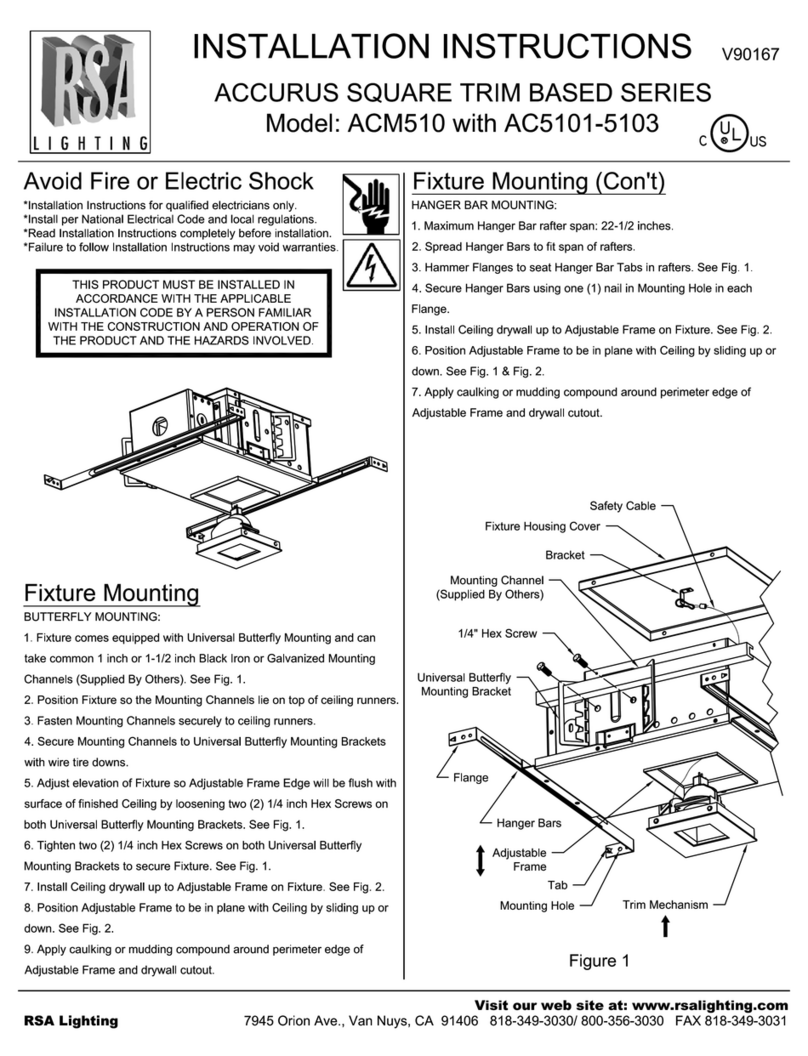 RSA Lighting AC5101-5103 User manual RSA Lighting AC5101-5103 User manual