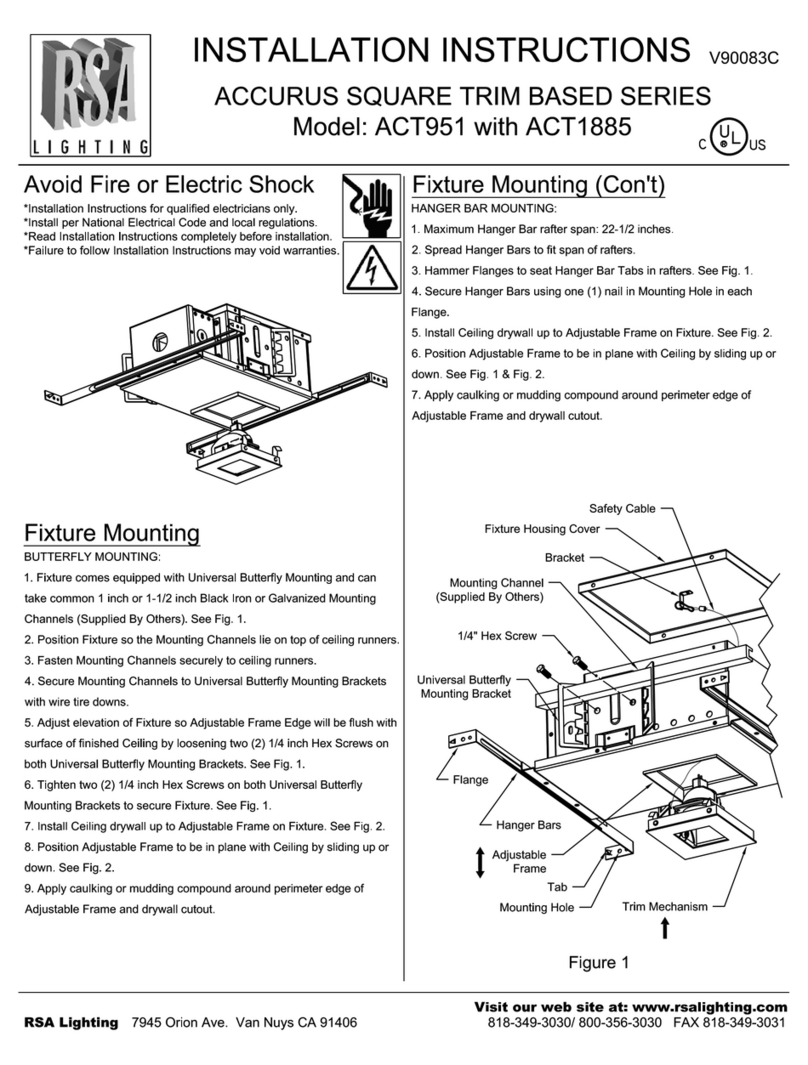 RSA Lighting Accurus ACT1885 User manual