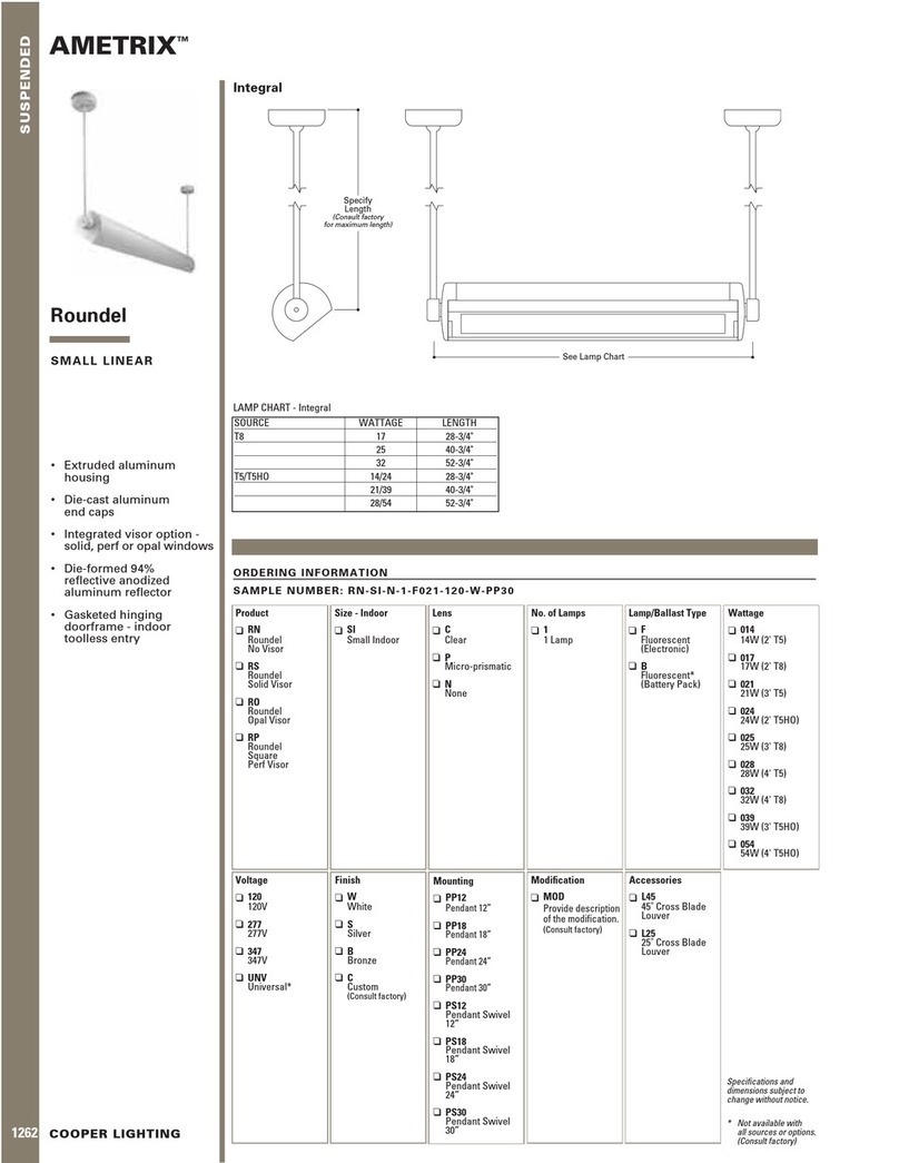 Cooper Lighting Ametrix Suspended Lighting User manual
