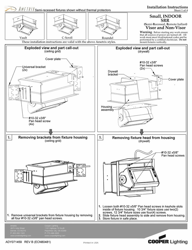 Cooper Lighting AMETRIX SRR installation instructions