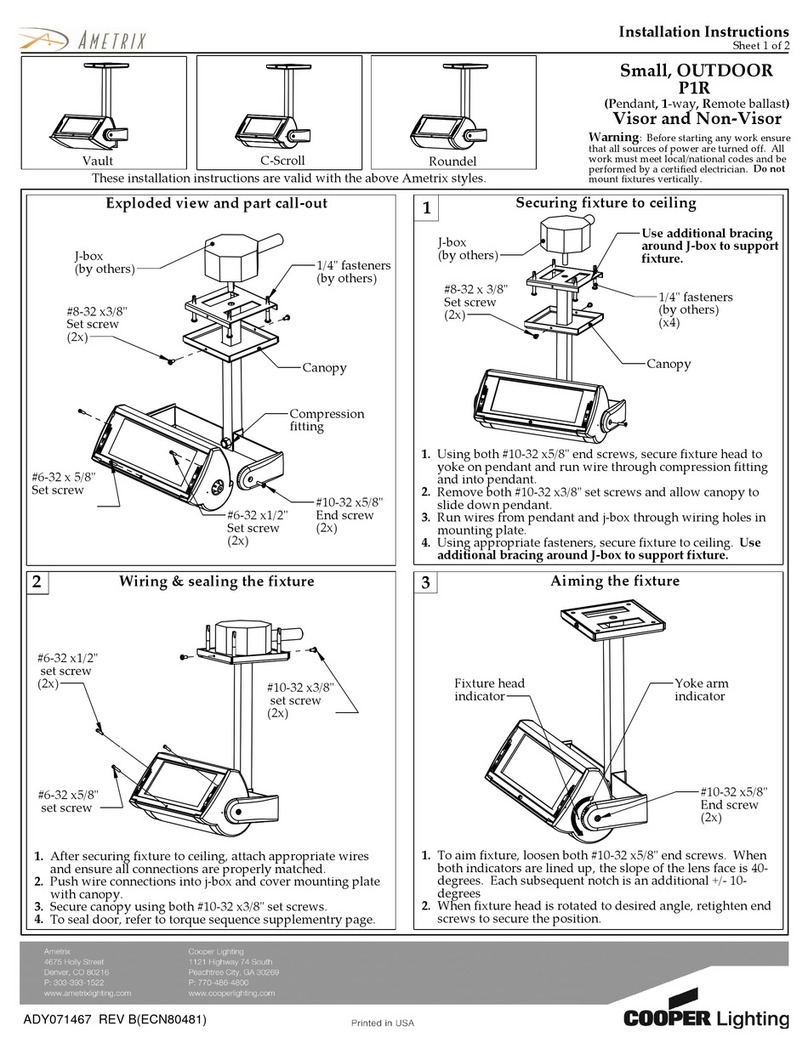 Cooper Lighting AMETRIX C-Scroll P1R User manual