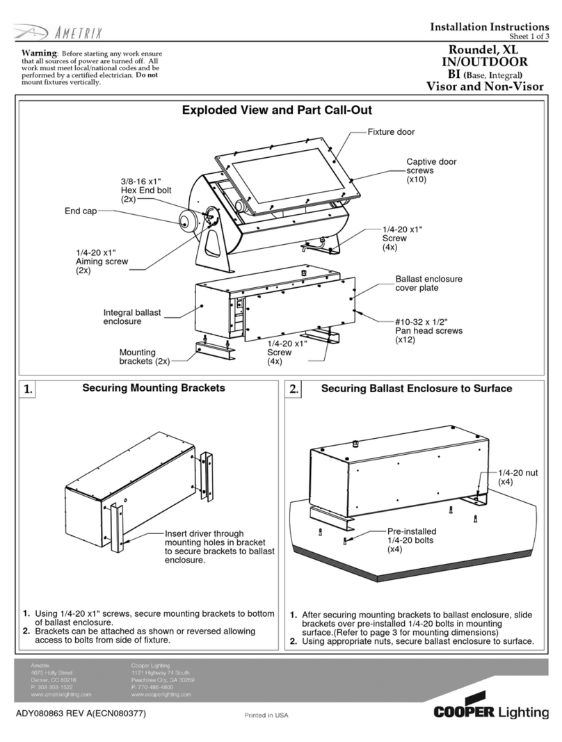 Cooper Lighting AMETRIX ADY080863 User manual