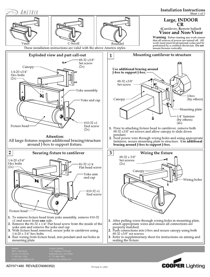 Cooper Lighting AMETRIX ADY071480 User manual Cooper Lighting AMETRIX ADY071480 User manual