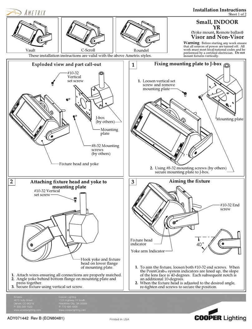 Cooper Lighting AMETRIX ADY071442 User manual Cooper Lighting AMETRIX ADY071442 User manual