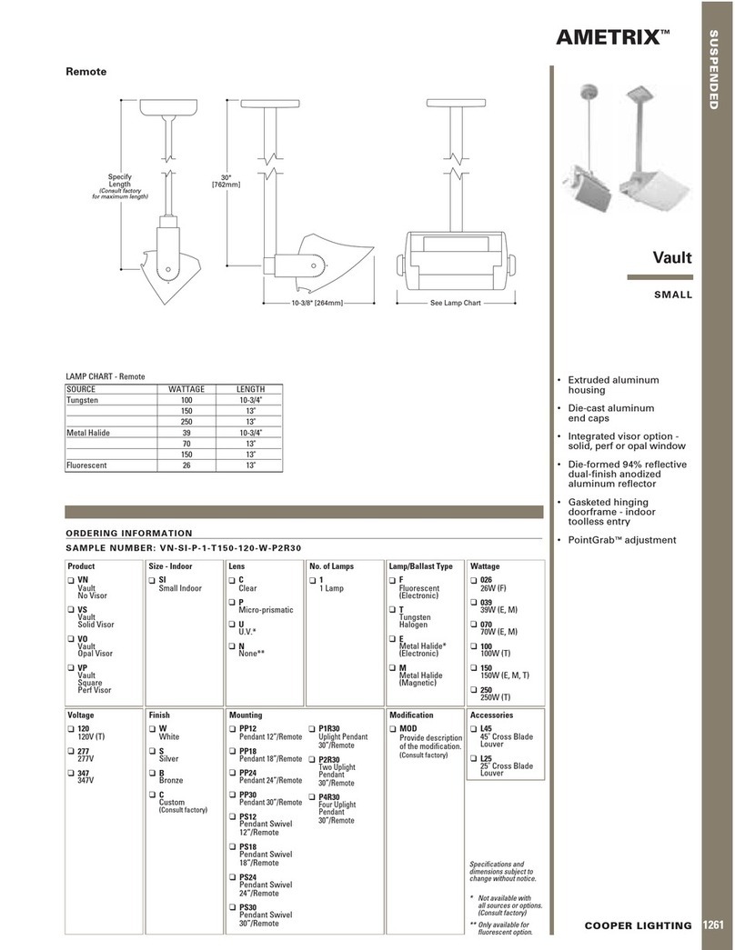 Cooper Lighting AMETRIX 1261 User manual Cooper Lighting AMETRIX 1261 User manual