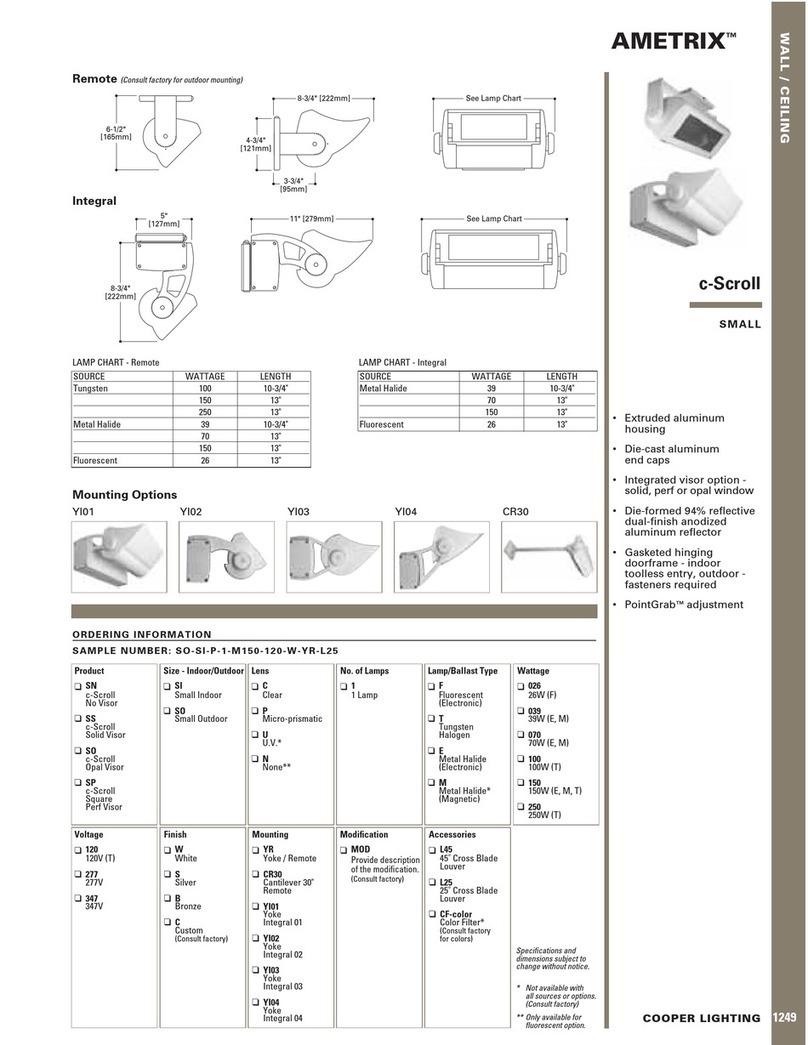 Cooper Lighting AMETRIX 1249 Specification sheet