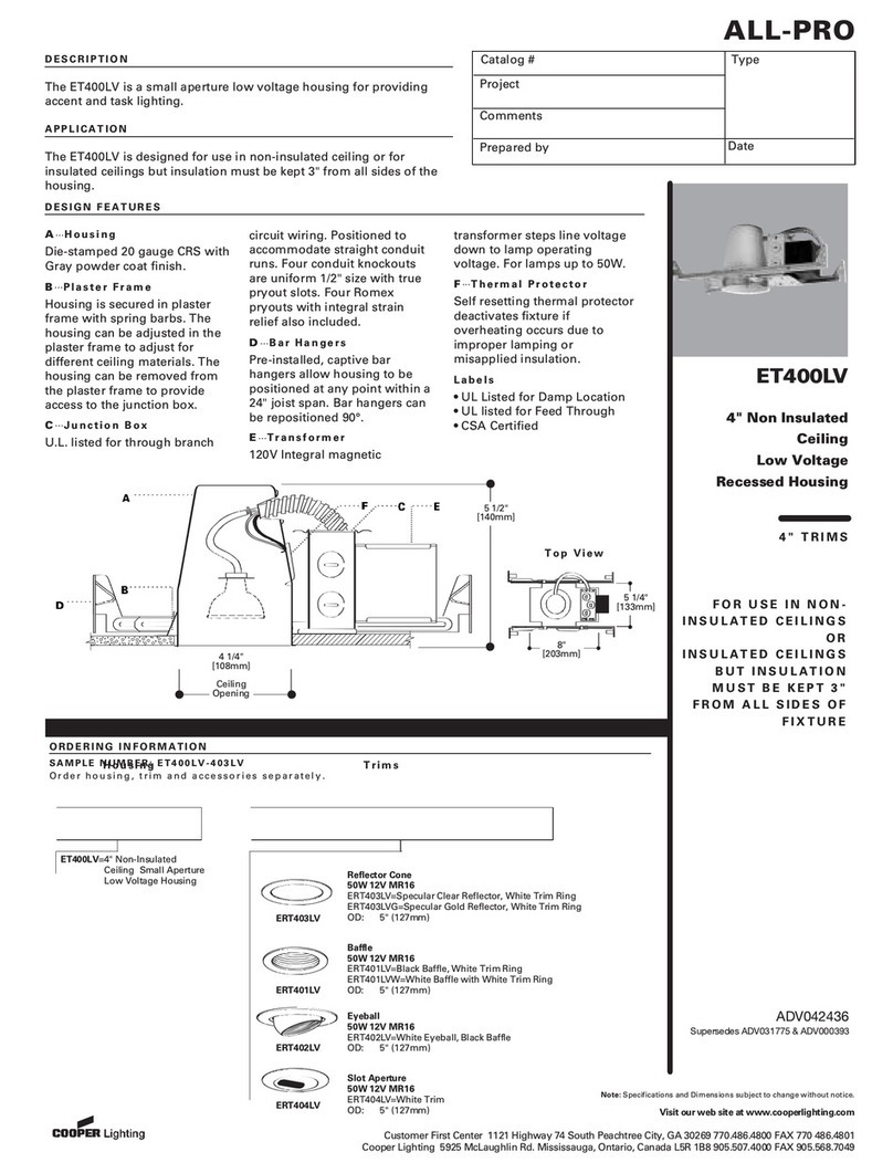 Cooper Lighting ALL-PRO ET400LV User manual