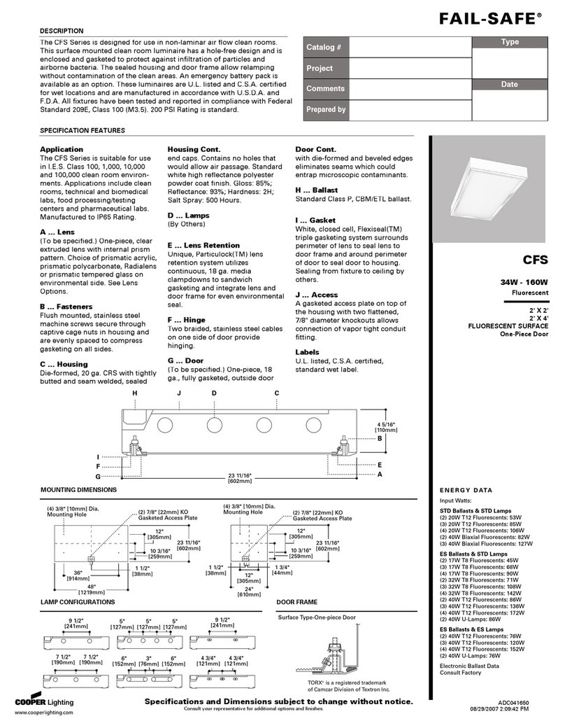 Cooper Lighting FAIL-SAFE CFS Specifications