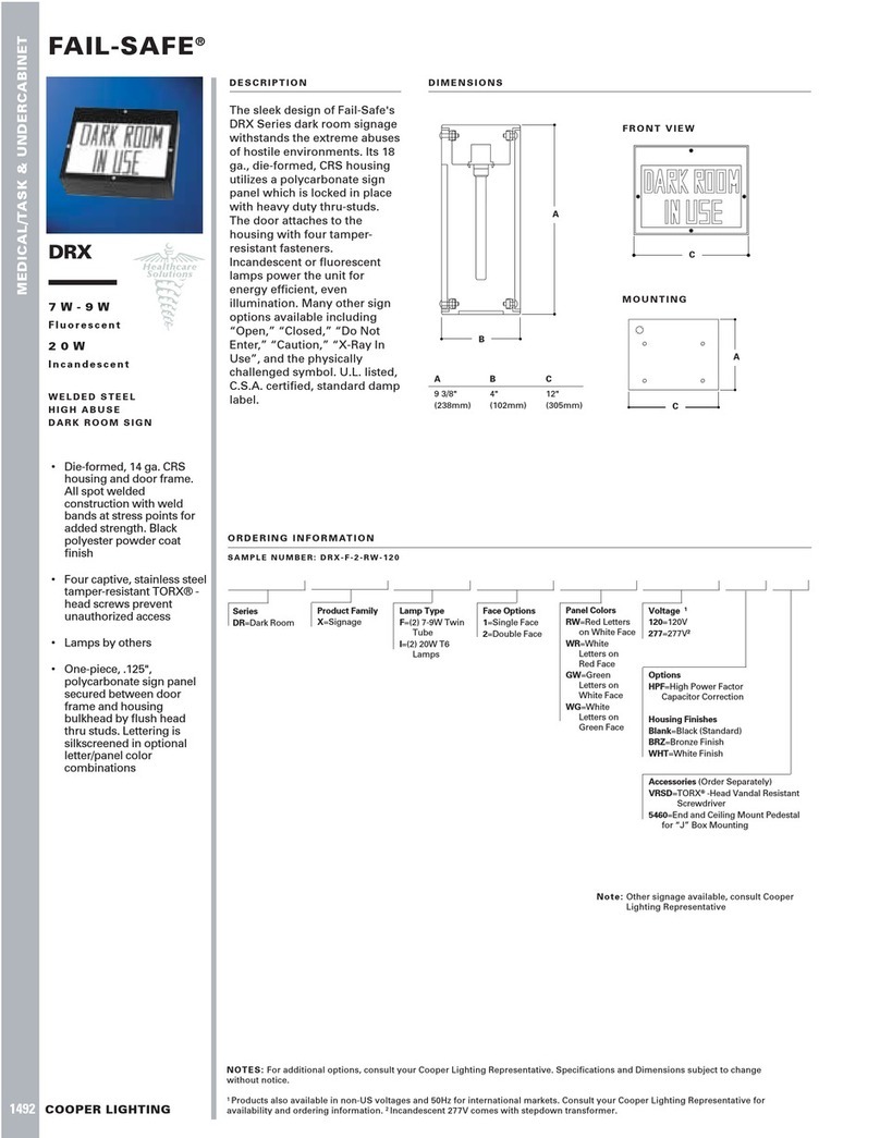 Cooper Lighting Fail-Safe DRX User manual Cooper Lighting Fail-Safe DRX User manual