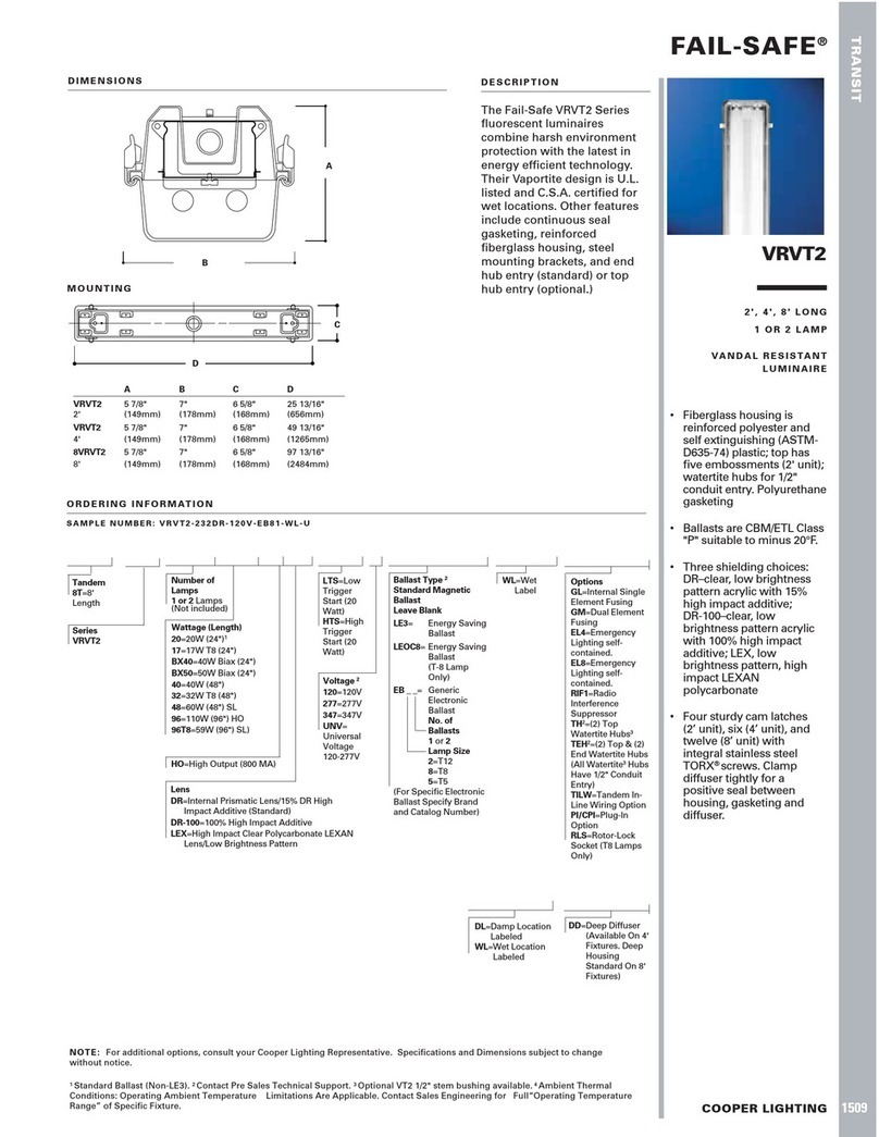 Cooper Lighting FAIL-SAFE 1509 User manual Cooper Lighting FAIL-SAFE 1509 User manual