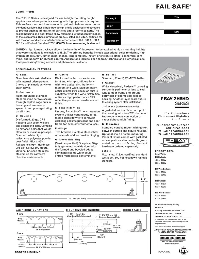 Cooper Lighting Fail-Safe F-BAY 2HBHD SERIES User manual