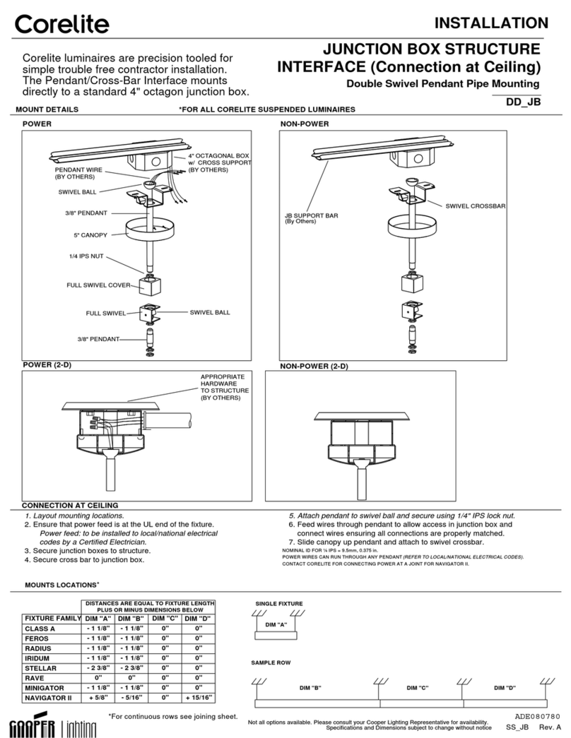 Cooper Lighting Corelite Junction Box Structure Interface User manual