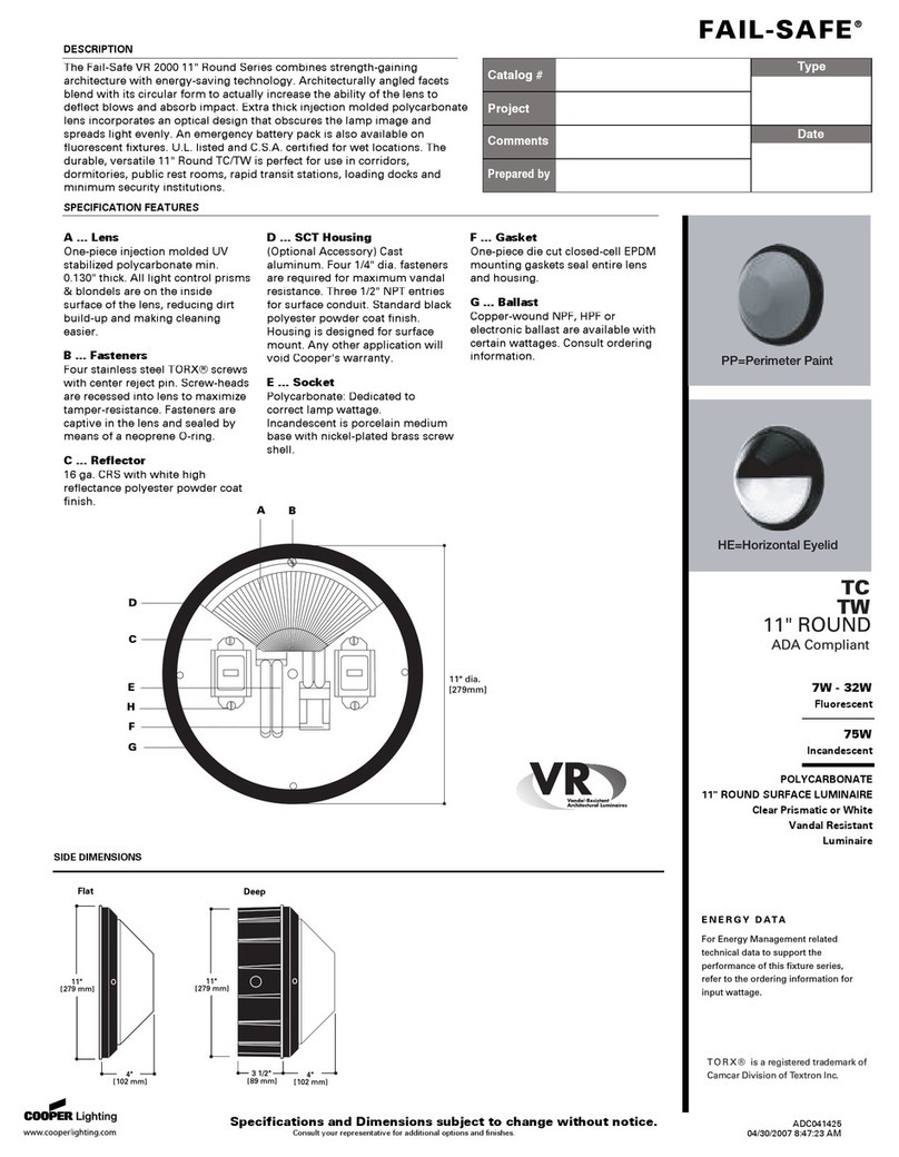 Cooper Lighting FAIL-SAFE TC User manual Cooper Lighting FAIL-SAFE TC User manual