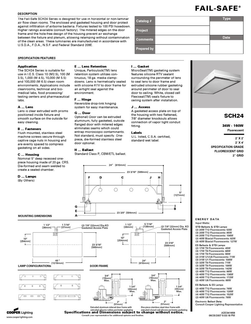 Cooper Lighting Fail-Safe SCH24 User manual