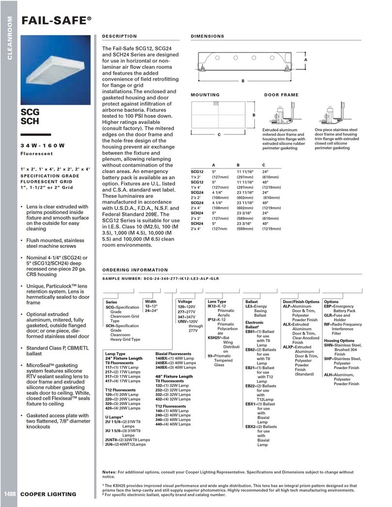 Cooper Lighting FAIL-SAFE SCG User manual