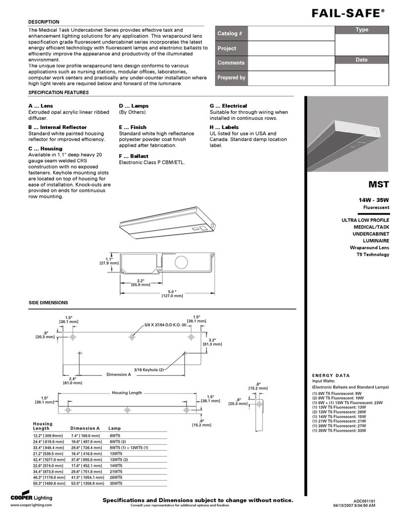 Cooper Lighting FAIL-SAFE MST User manual