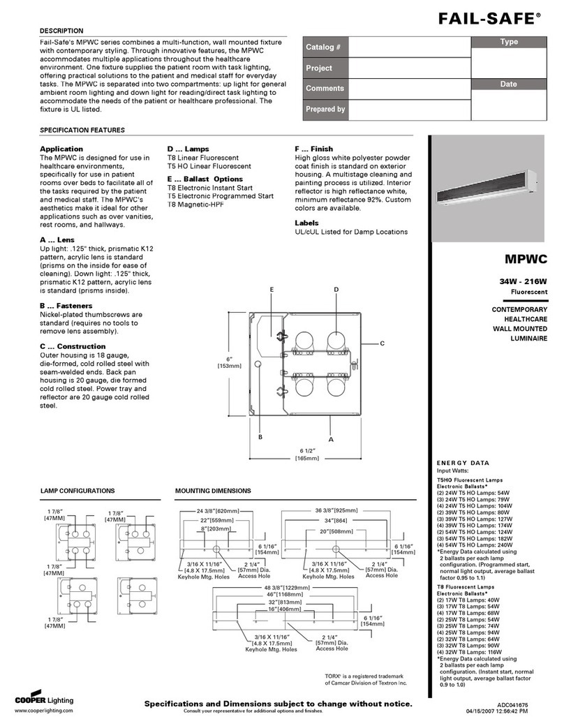 Cooper Lighting FAIL-SAFE MPWC User manual Cooper Lighting FAIL-SAFE MPWC User manual