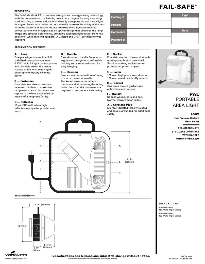 Cooper Lighting Fail-Safe PAL User manual