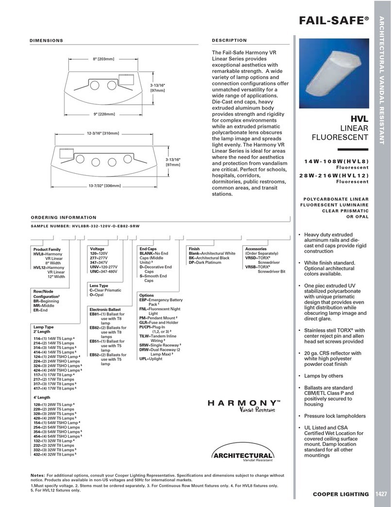 Cooper Lighting FAIL-SAFE HVL12 User manual Cooper Lighting FAIL-SAFE HVL12 User manual