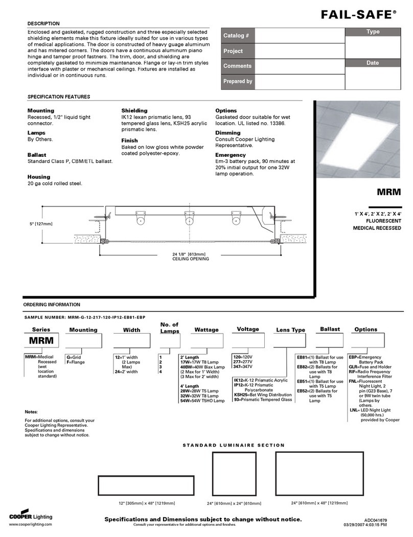 Cooper Lighting Fail-Safe MRM User manual Cooper Lighting Fail-Safe MRM User manual