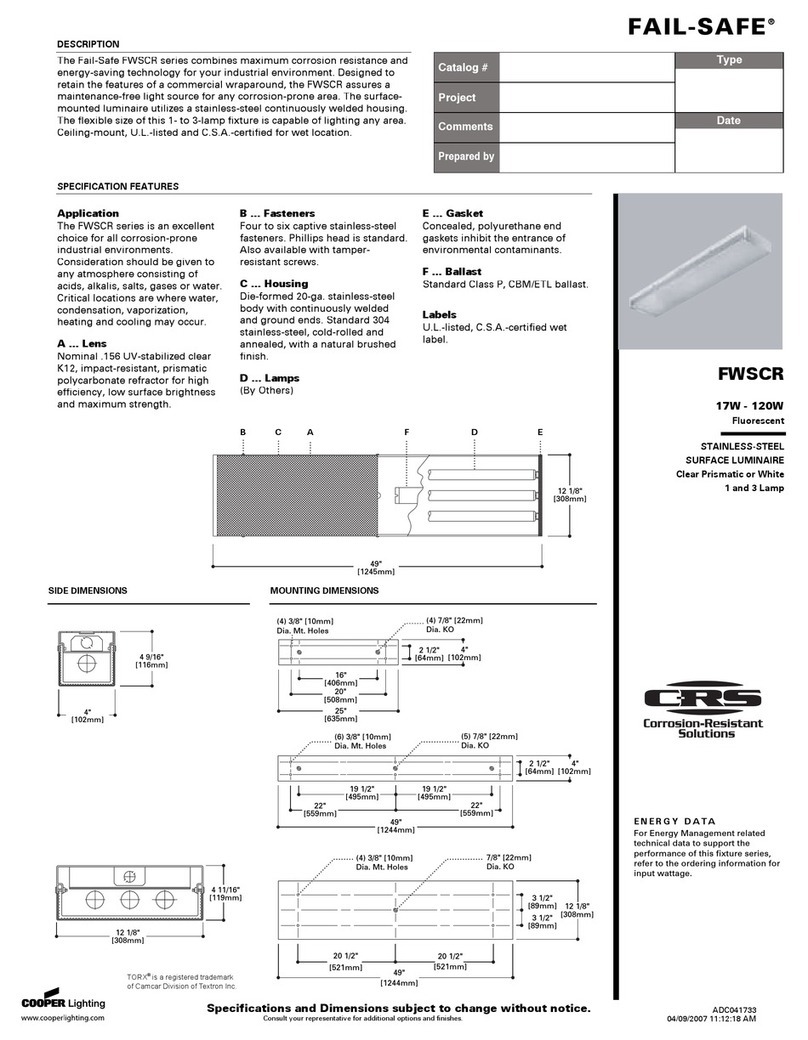 Cooper Lighting Fail-Safe FWSCR User manual