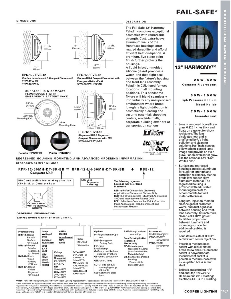 Cooper Lighting FAIL-SAFE Harmony User manual Cooper Lighting FAIL-SAFE Harmony User manual