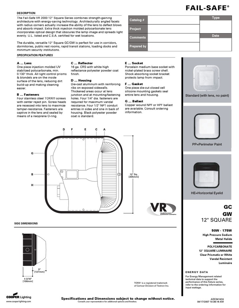 Cooper Lighting FAIL-SAFE GW Specification sheet Cooper Lighting FAIL-SAFE GW Specification sheet
