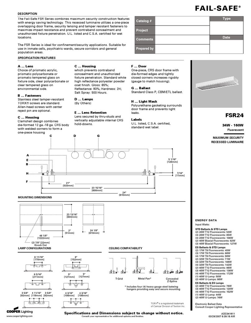 Cooper Lighting Fail-Safe FSR24 User manual Cooper Lighting Fail-Safe FSR24 User manual