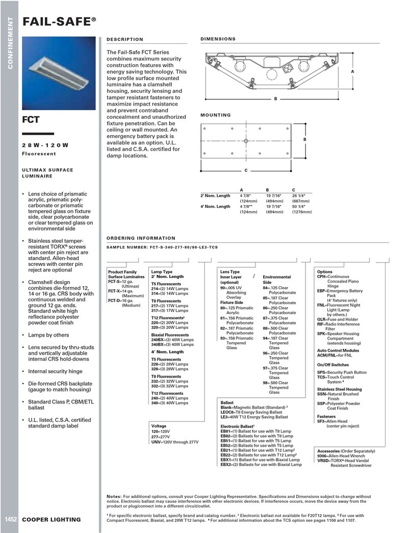 Cooper Lighting FAIL-SAFE FCT User manual Cooper Lighting FAIL-SAFE FCT User manual