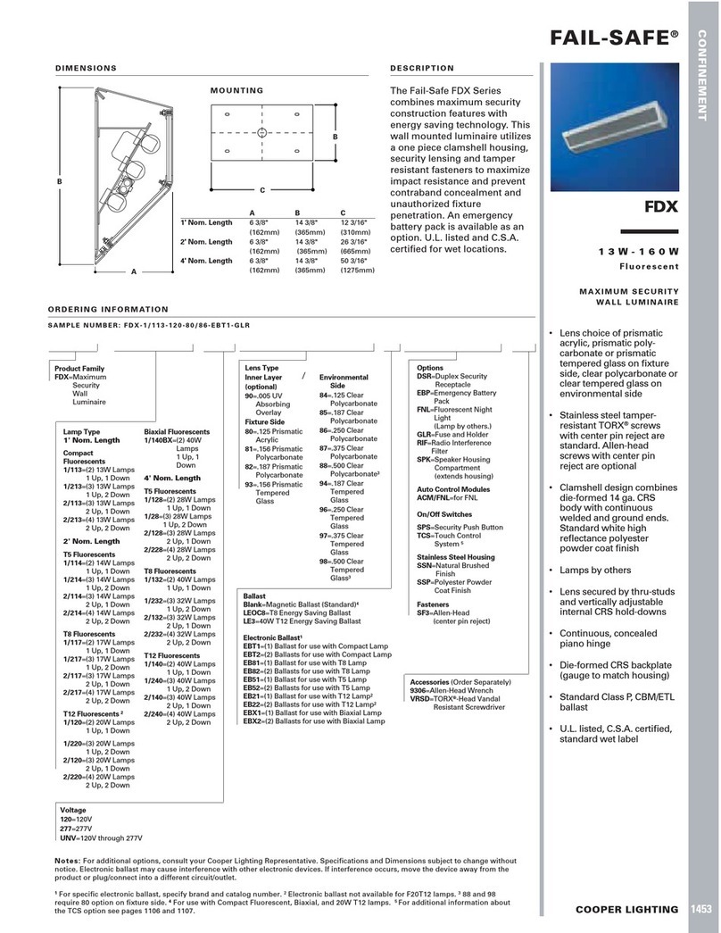 Cooper Lighting Fail-Safe FDX User manual Cooper Lighting Fail-Safe FDX User manual