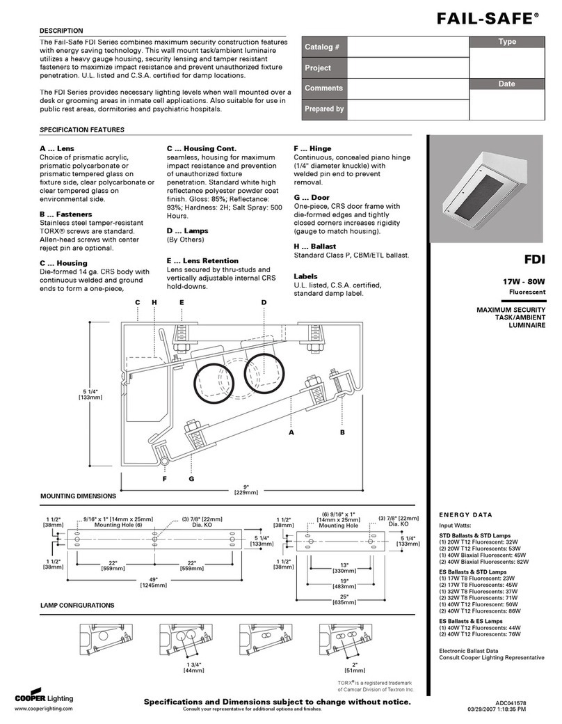 Cooper Lighting FAIL-SAFE FDI User manual