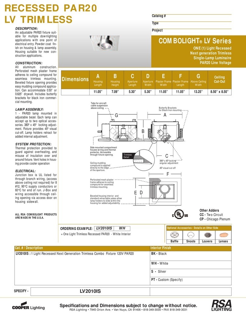 RSA Lighting Combolight LV2010IS WH Specifications