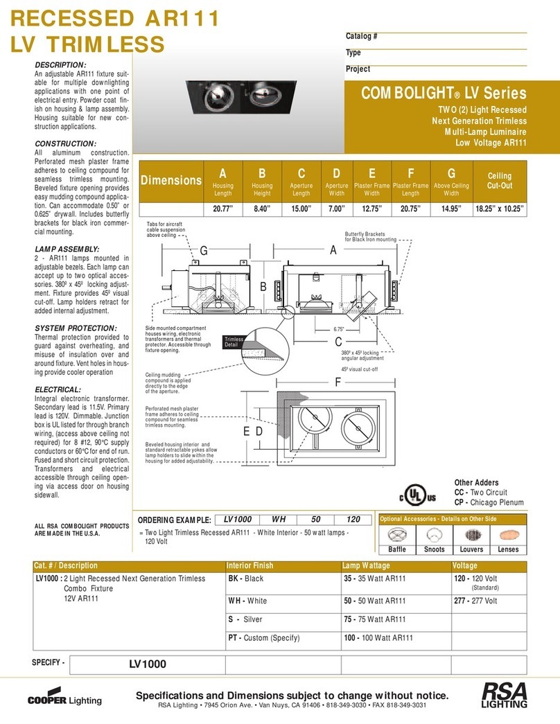 RSA Lighting COMBOLIGHT LV1000 User manual