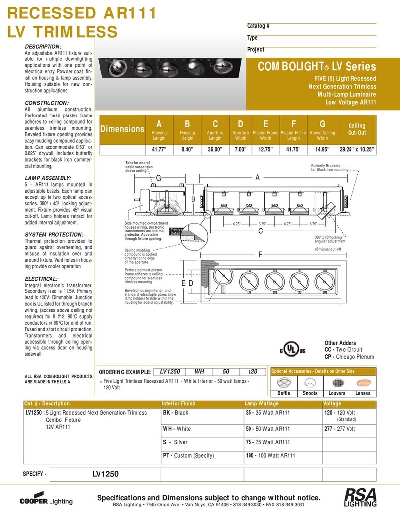 RSA Lighting Combolight LV1250 Specifications