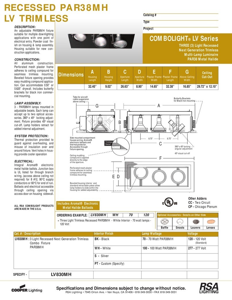RSA Lighting COMBOLIGHT LV Series LV830MH Specifications