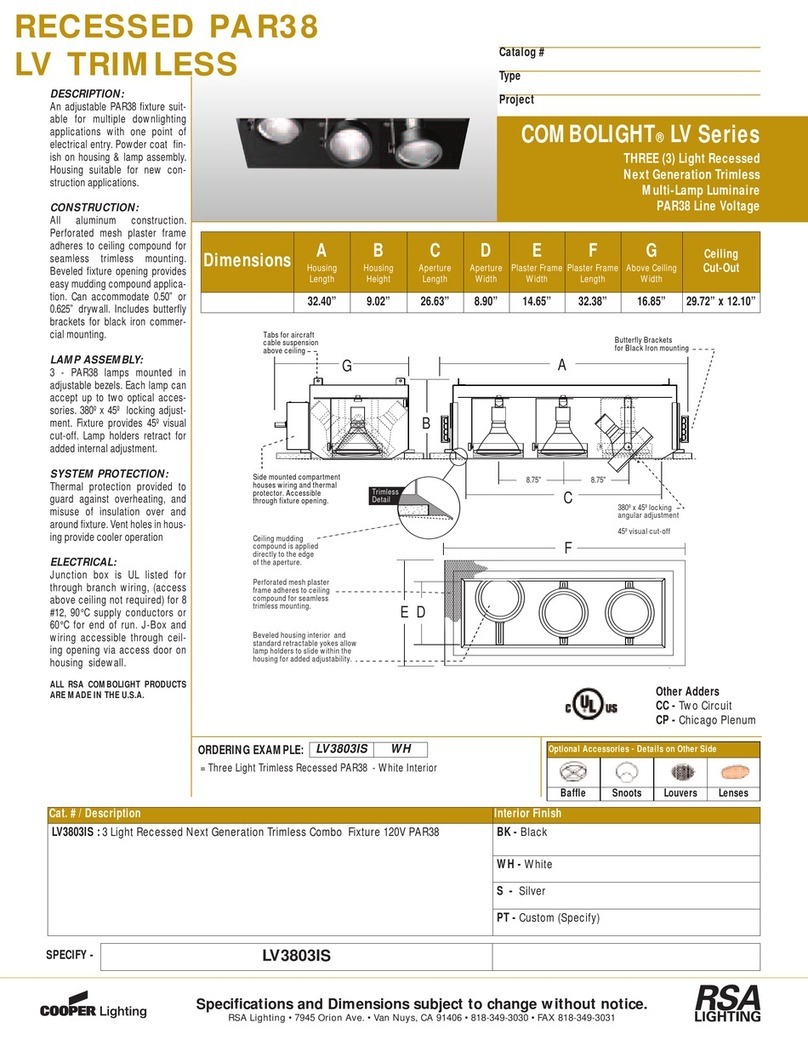 RSA Lighting Combolight LV Series LV3803IS User manual