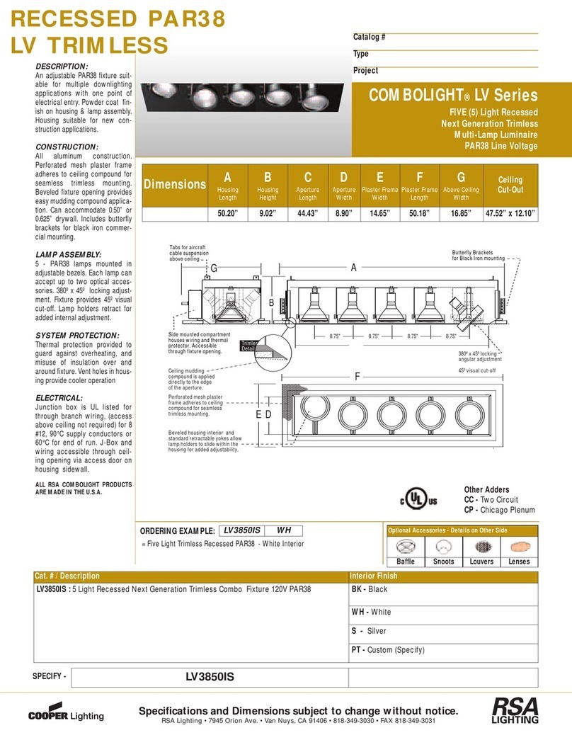 RSA Lighting Combolight LV Series LV3850IS User manual RSA Lighting Combolight LV Series LV3850IS User manual