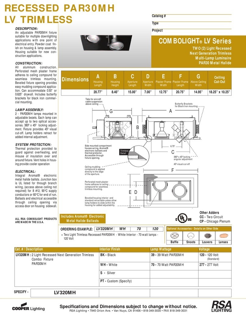 RSA Lighting Combolight LV Series LV320MH User manual RSA Lighting Combolight LV Series LV320MH User manual