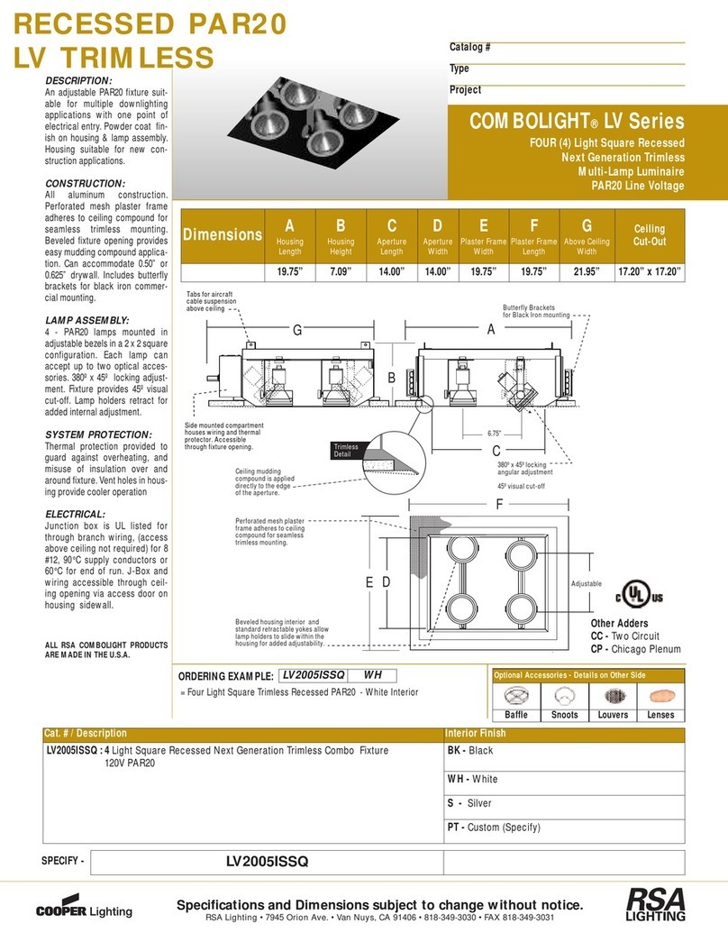 RSA Lighting Combolight LV Series LV2005ISSQ User manual