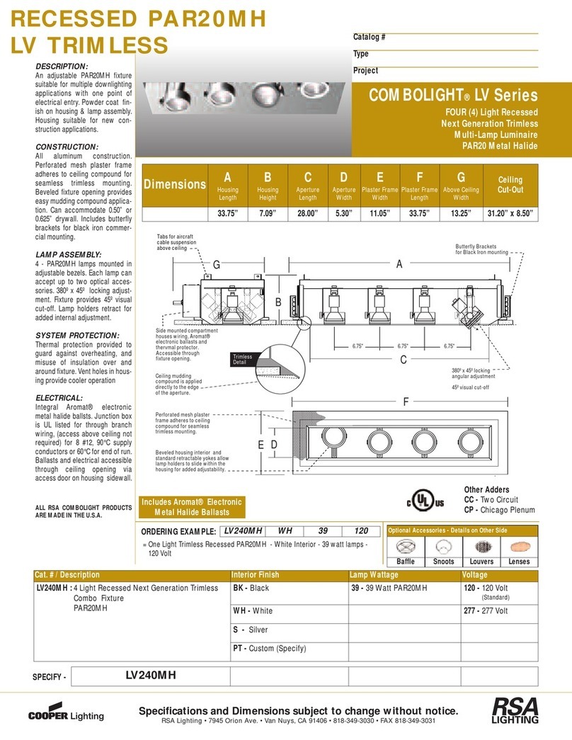 RSA Lighting Combolight LV Series LV240MH User manual RSA Lighting Combolight LV Series LV240MH User manual